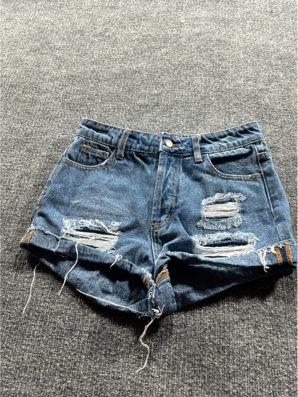 Fashion Nova Distressed Denim Shorts Size 1
